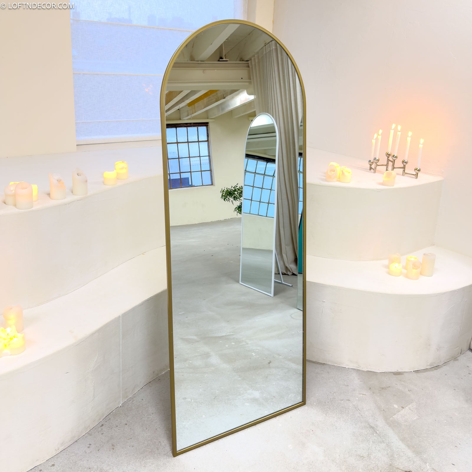 180x70 Ovale staande spiegel brons - LoftnDecor